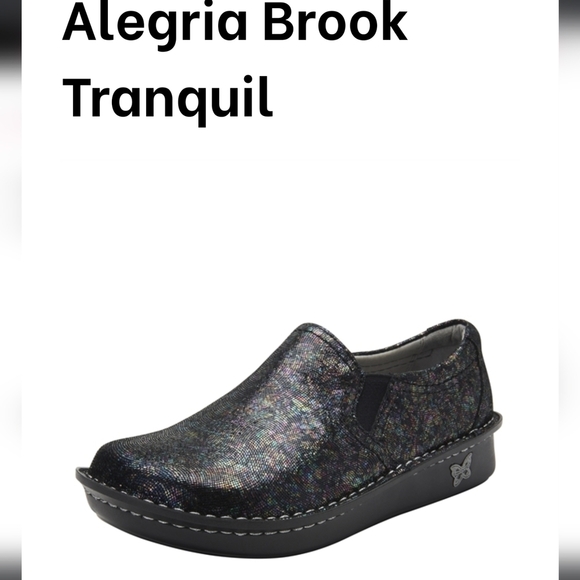 Alegria sz 40/9.5 Leather Slip On Brook Tranquil Multi Color Shoes Double Gore - Picture 2 of 14
